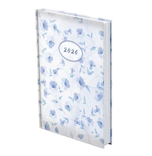 Határidőnapló TOPTIMER Joy J021 A/5 napi fehér lapos Kék virág 3D 2026.