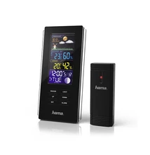 Időjárás állomás HAMA Color Edge színes kijelzővel fekete