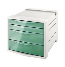 Irattároló ESSELTE Colour Breeze 4 fiókos műanyag áttetsző szürke/zöld