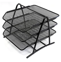 Irattartó tálca fémhálós OPTIMA 3 szintes fekete