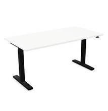 Íróasztal NOWYSTYL elektromosan állítható magasságú 1600x800 mm fekete T-lábas fehér