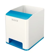 Írószertartó műanyag LEITZ Wow 2 rekeszes fehér/kék