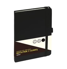 Jegyzetfüzet kockás GRAND A/5 80 lapos gumis puhafedeles fekete