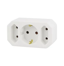 Kábel elosztó EMOS 1+2 aljzat gyerekzár fehér