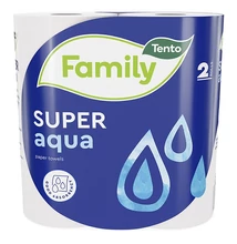 Kéztörlő tekercses háztartási TENTO Family super aqua 2 tekercses 2 rétegű