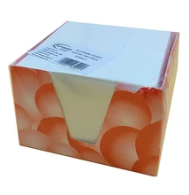 Kockatömb fehér FORTUNA 9x9x6 cm mintás tartóban