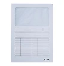 Mappa LEITZ A/4 karton ablakos fehér