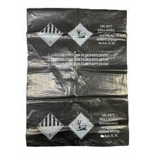 Minősített ADR hulladék gyűjtőzsák újrahasznosított PE barcas 95 x125 cm 60mc fekete