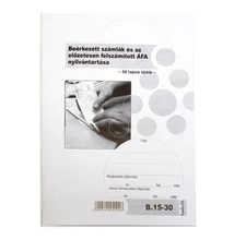 Nyomtatvány beérkező számla és áfa nyilvántartó