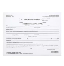 Nyomtatvány egészségi alkalmassági vélemény