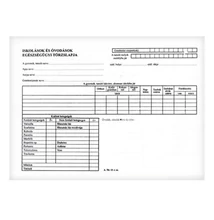 Nyomtatvány iskola és óvodai egészségügyi törzslap