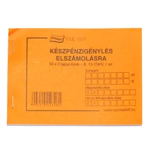 Nyomtatvány készpénzigénylés elszámolásra