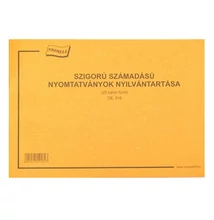 Nyomtatvány szigorú számadású nyilvántartó füzet A/4 25 lapos fekvő