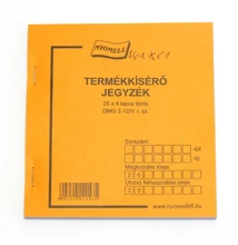 Nyomtatvány termékkisérő jegyzék