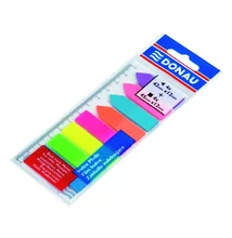 Oldaljelölő DONAU 12x45 mm címke+nyíl PP vegyes neon szín 8x25 lap