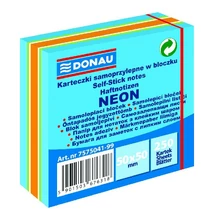 Öntapadós jegyzettömb DONAU 50x50 mm 250 lap vegyes neon színek kék