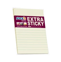 Öntapadós jegyzettömb STICK`N 150x101mm extra erős vonalazott pasztell sárga 90 lap
