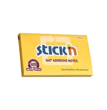 Öntapadós jegyzettömb STICK`N 76x127mm 360°-ban tapadó narancs 100 lap