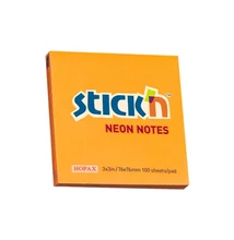 Öntapadós jegyzettömb STICK`N 76x76mm neon narancs 100 lap