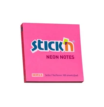 Öntapadós jegyzettömb STICK`N 76x76mm neon pink 100 lap