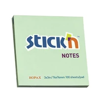 Öntapadós jegyzettömb STICK`N 76x76mm pasztell zöld 100 lap
