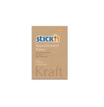 Öntapadós jegyzettömb STICK`N Kraft notes 76x51mm újrahasznosított natúr barna 100 lap