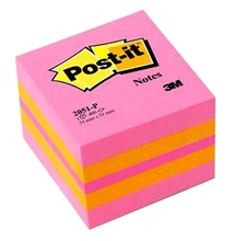Öntapadós jegyzettömb 3M Post-it LP2051P 51x51mm mini kocka vegyes pink 400 lap