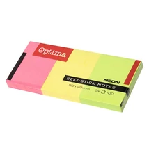 Öntapadós jegyzet OPTIMA 38x51mm neon 3x100 lap
