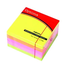 Öntapadós jegyzettömb OPTIMA 75x75mm neon mix 450 lap