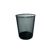 Papírkosár fémhálós fekete 12L