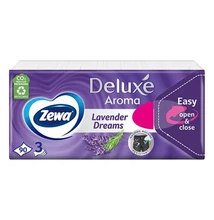 Papírzsebkendő ZEWA Deluxe 3 rétegű 90 darabos Levendula