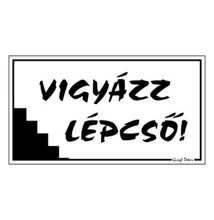 Piktogram Vigyázz lépcső! fehér