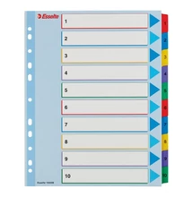 Regiszter ESSELTE A/4 maxi laminált karton újraírható 1-10