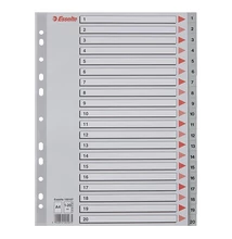 Regiszter ESSELTE A/4 műanyag 1-20 szürke