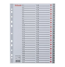 Regiszter ESSELTE A/4 műanyag 1-54 szürke