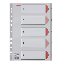 Regiszter ESSELTE A/4 műanyag 1-5 szürke