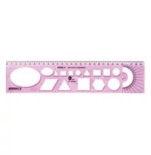 Sablon vonalzó OPTIMA hajlékony pink 30cm