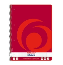 Spirálfüzet kockás HERLITZ A/4 80 lapos perforált lyukasztott