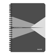 Spirálfüzet vonalas LEITZ Office A/5 90 lapos PP borítóval szürke