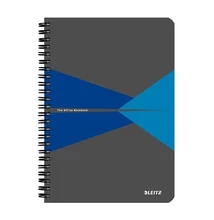 Spirálfüzet kockás LEITZ Office A/5 90 lapos karton borítóval kék