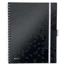 Spirálfüzet kockás LEITZ Wow Active A/4 80 lapos fekete