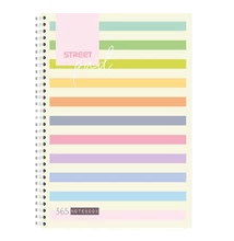 Spirálfüzet kockás STREET Pad A/4 100 lapos világos csíkos