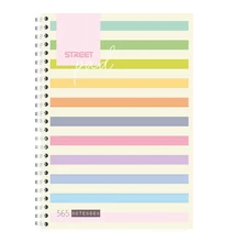 Spirálfüzet kockás STREET Pad A/5 100 lapos világos csíkos