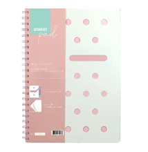 Spirálfüzet vonalas STREET Pad A/4 100 lapos pasztell rózsaszín