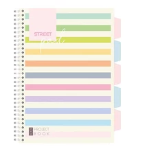 Spirálfüzet vonalas STREET Pad A/4 100 lapos regiszteres világos csíkos