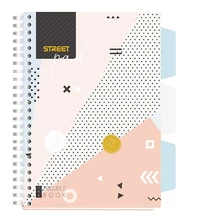 Spirálfüzet vonalas STREET Pad A/5 100 lapos regiszteres színes mintás