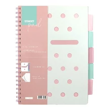 Spirálfüzet kockás STREET Pad A/4 100 lapos regiszteres pasztell rózsaszín