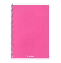 Spirálfüzet vonalas FORTUNA Monocolor A/4 70 lapos rózsaszín