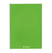 Spirálfüzet vonalas FORTUNA Monocolor A/4 70 lapos zöld