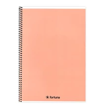 Spirálfüzet vonalas FORTUNA Monocolor A/5 70 lapos pasztell barack